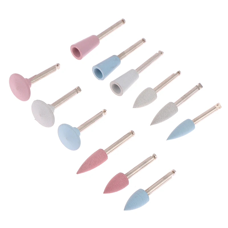 Cabeças de moagem de silicone dental, Polidor de dentes para máquina de baixa velocidade, Polimento Dental Tools, Dentistry Labb, 5 pcs, 12pcs