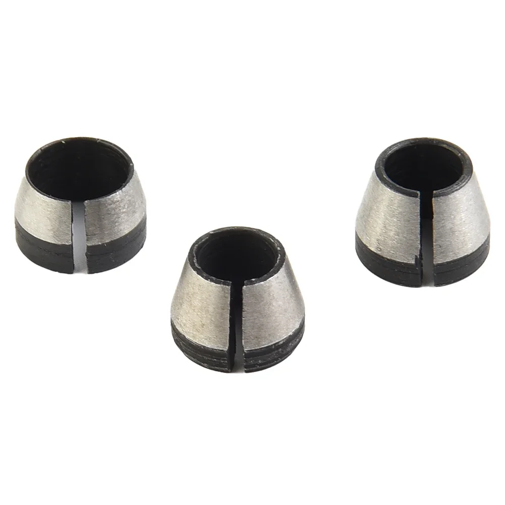 3Pcs Collet Chuck​ Split Bushing Converters 6/6.35/8mm For Trimming Engraving Machines Wood Router Chuck Conversion Accessories