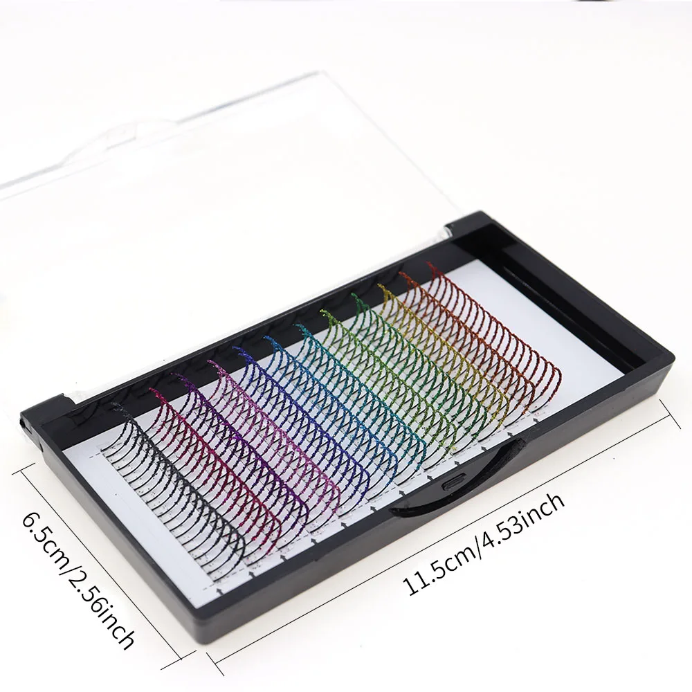 Regenbogenfarbene, glänzende Pailletten-Wimpern, gemischte Farben, künstliche Wimpern für Party, Weihnachten, Halloween, Datum, glitzernde Wimpern – Detail 3