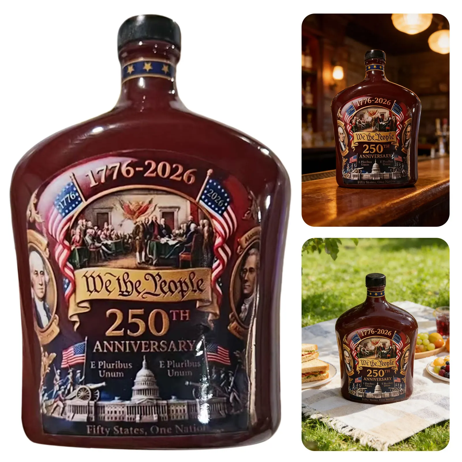 

250th Anniversary Heritage-Whiskey Glass Personalized Food Grade Wine Glasses For Home Bar