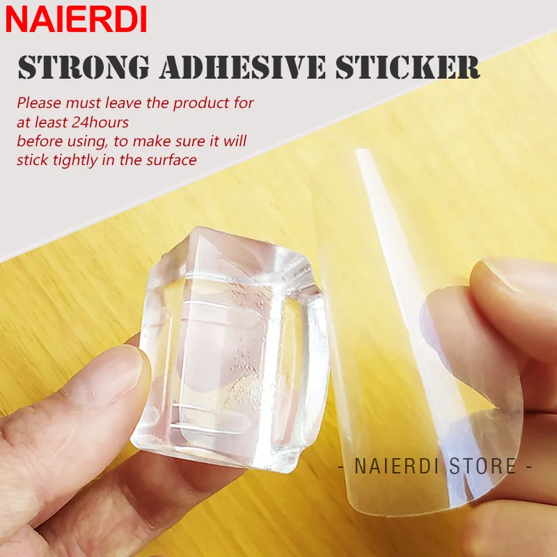 NAIERDI 1/2/4PCS Clear Plastic Door Stopper Nail-Free Wall Protector Anti-Collision Door Holder Silent Buffer Home Hardware