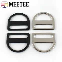 Meetee 10pcs ID25mm Metal D-shaped Tri-Glide Buckle D Hooks Half-round Ring Clasp DIY Bag Strap Hanging Rings Buckles Accessory