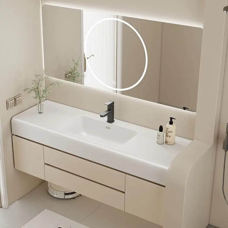 

Floating Drawer Bathroom Cabinet Basin Light Shelves Mirror Bathroom Cabinet Storage Wall Armario De Banheiro Home Accessories