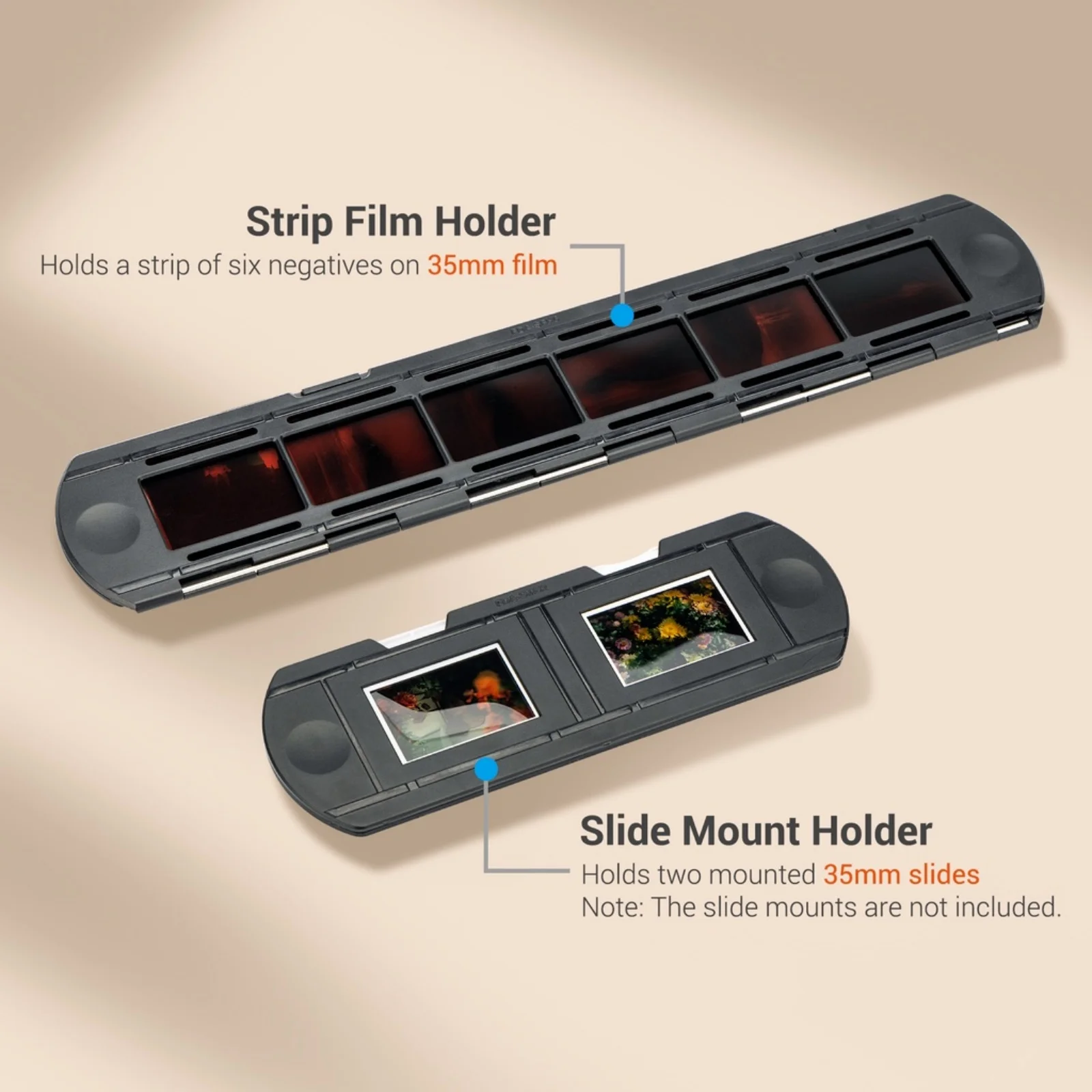 JJC 35mm Negative Film Slides Digitizing Adapter LED Light Scanner Strip Mount Holder Set Negatives to Photos Converter Viewer