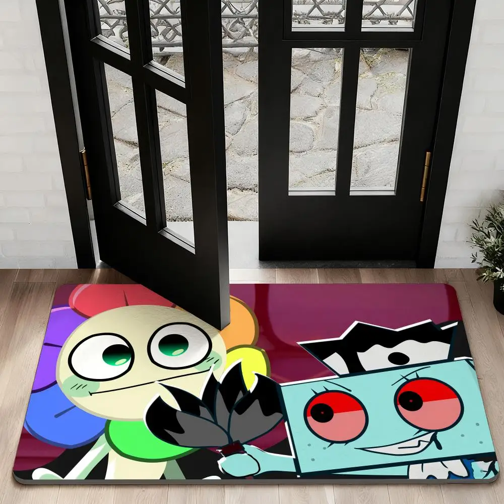 

CARTOON D-Dandys WorldS Floor Mat Diatom Bath Mat Absorbent Quick Dry Non-Slip TPR Backing Soft Plush Draining Rugs