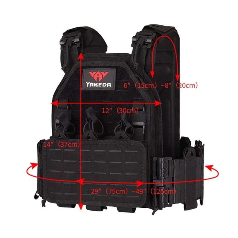 YAKEDA Light Weight Quick Release Combat Plate Carrier 1000D Nylon Molle Chaleco Tactico Tactical Vest