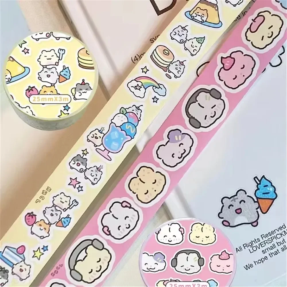 Lovely Ins Cartoon Washi Tape Stationery Stickers Adhesive Masking Tape Korean School Supplies Decoration Diary Tape gift