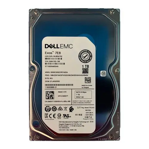 

Dell M33YT (Samsung ST1000NM004A) 1 TB SATA 35-Inch Internal Hard Disk Drive - 72K RPM - 6 Gbps - 512n - For - Used-Like New