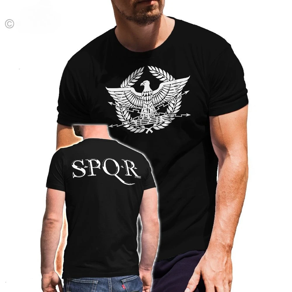 

SPQR Romans Sports Roman People Legions T-Shirt Short Sleeve Casual 100% Cotton Shirt