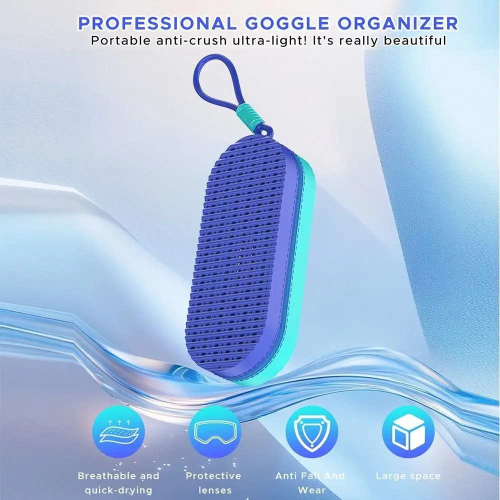 Silicone Swimming Goggles Case Breathable Soft Glasses Storage Box Portable with Handle Sunglasses Organizer