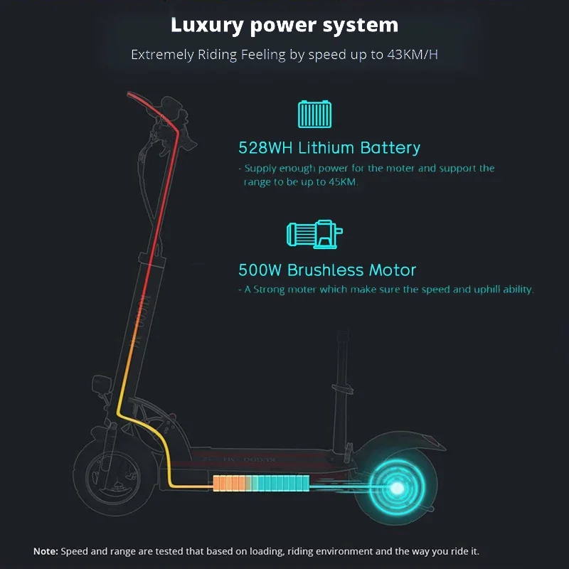 EU 2024 Kirin M4 Electric Scooter Adult Electric Scooters with Seat 500W 48V 11AH Max Speed 45KMH Powerful EScooter Foldable