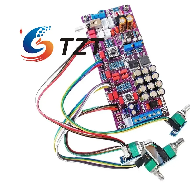 TZT L3 Ultra Class A Servo Linear Low Noise Preamplifier HiFi Tone Board OPA2604 Operational Amplifier with Extension Cable