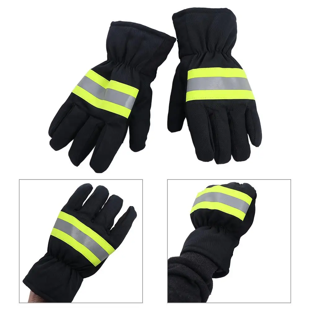 

Fire Proof Fireman Gloves Flame-retardant Heat Proof Welding Heat Proof Gloves Thicken Reflective Strap Anti-fire Gloves
