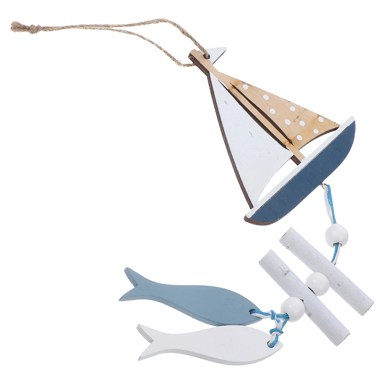 

Wood Fish Hanging Decor Mediterranean Style Nautical Wall Art Home Pendant Suitable for Beach Parties and More