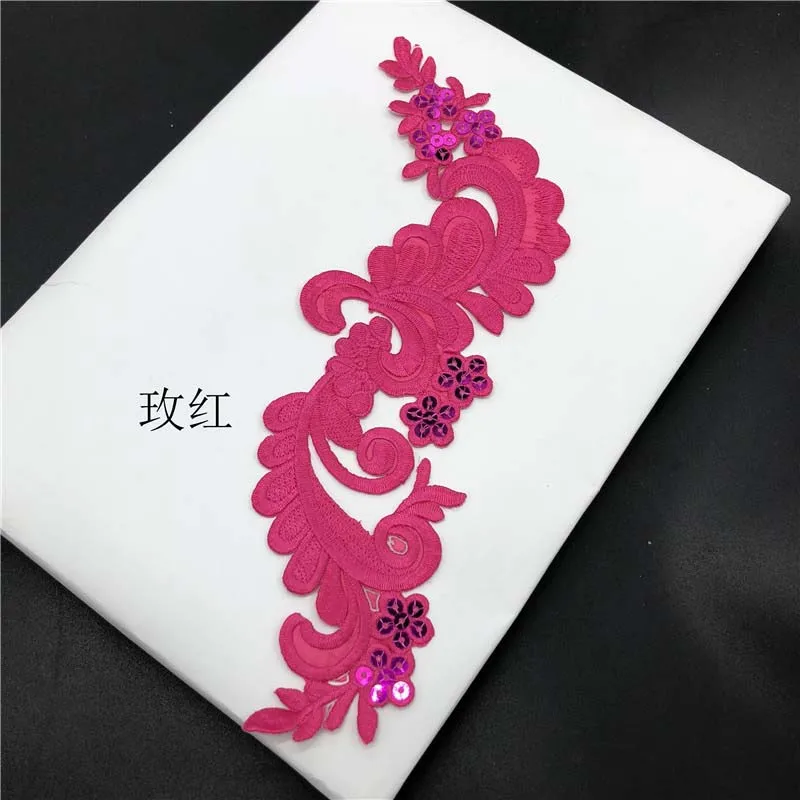 2 Stück/ Pailletten-Aufnäher und Applikationen, gestickte Blumen, Kleidung, thermoadhäsive Aufnäher, Aufbügel-Aufkleber, DIY-Näharbeiten für Partykleider – Detail 8