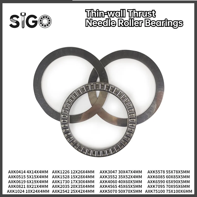 1/2/4/5/10PCS Thin-wall Thrust Needle Roller Bearing AXK0414 3in1 0515 1619 0821 1024 1226 1528 1730 2035 2542