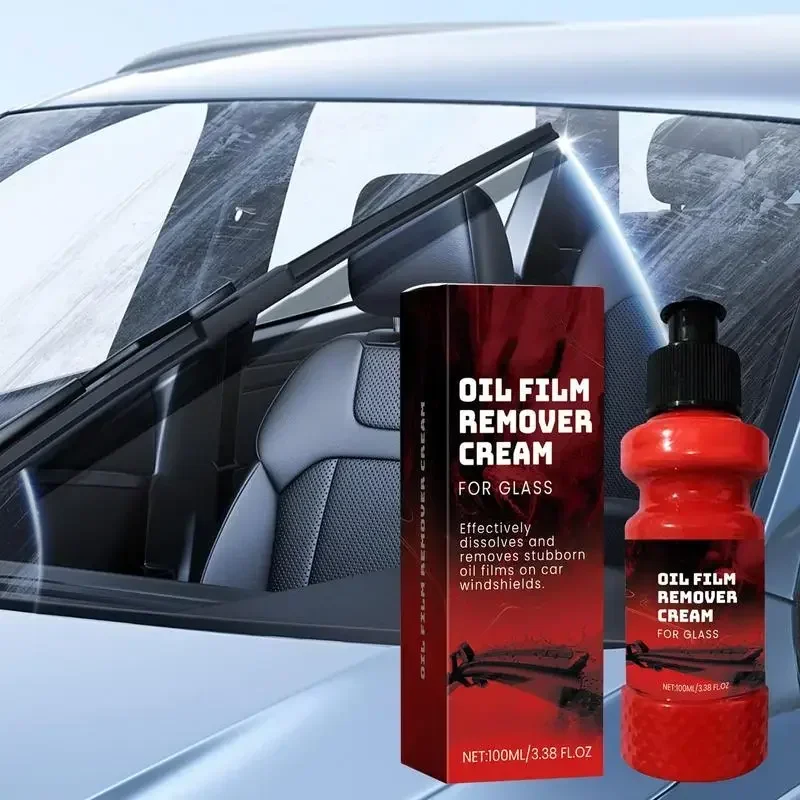 Glass Oil Film Removal Cream 100ml Car Glass Cleaner Car Window Cleaner for Remove Dirt Water Stains Windshield Cleaner