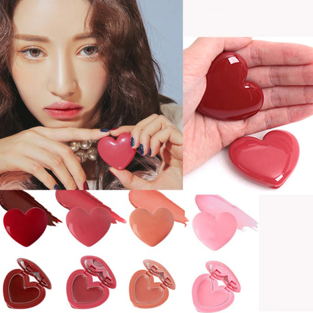 4pcs Heart Shaped Refillable Plastic Cream Bottles Travel Containers Portable Empty Lipstick Cases Storage Boxes For Cream