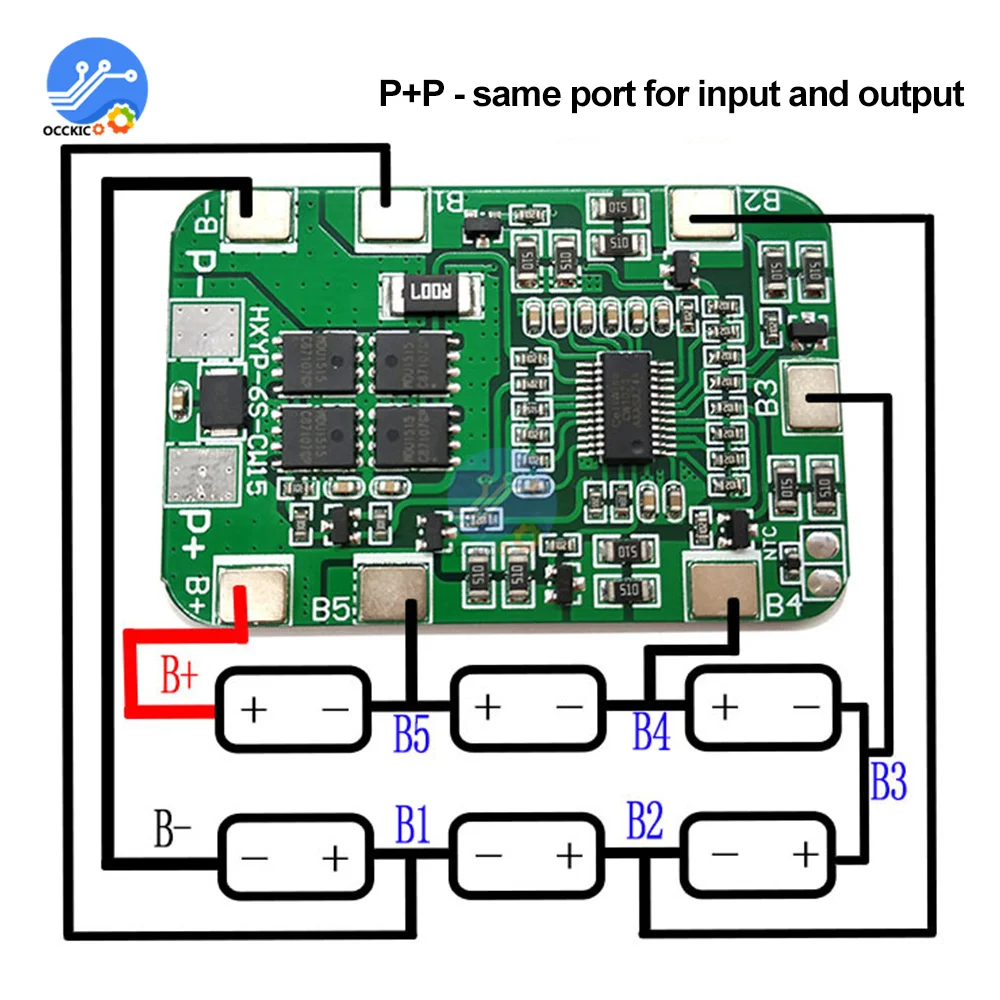 6S 20A PCB BMS Protection Board for 6 Pack 18650 Li-ion Lithium Battery Cell Module With Balanced 22.2V 25.2V DIY Kit