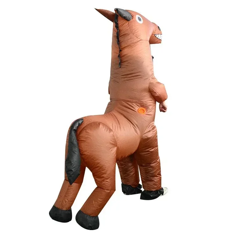 Costume gonflable amusant de cheval actif, adapté à la fête de carnaval d'Halloween, événement de convocation commerciale, accessoires d'escales