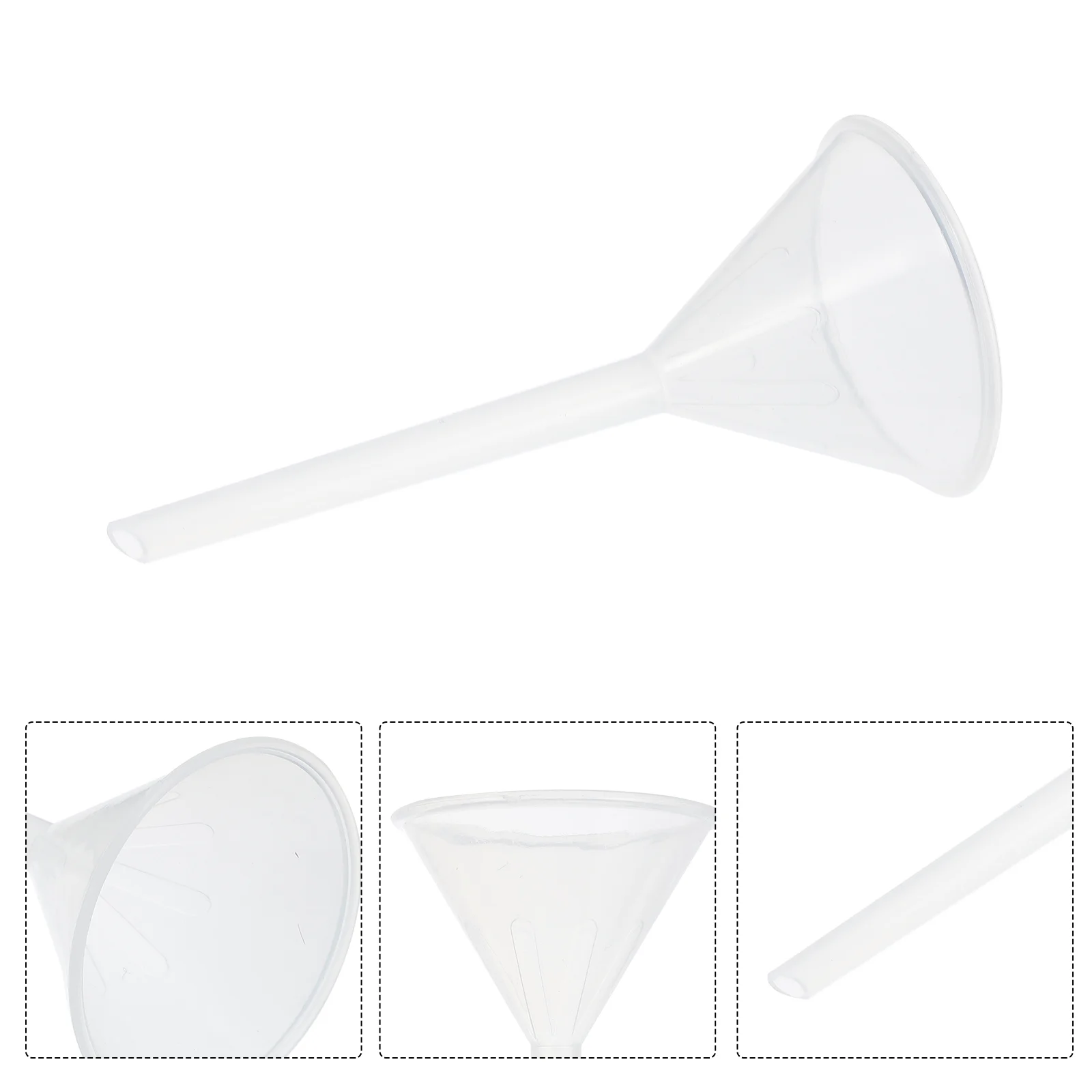 10 Pcs Plastic Funnel Mini Small Clear Liquid Transfer Essential Oils Triangle Laboratory Filter Funnel Lightweight Easy