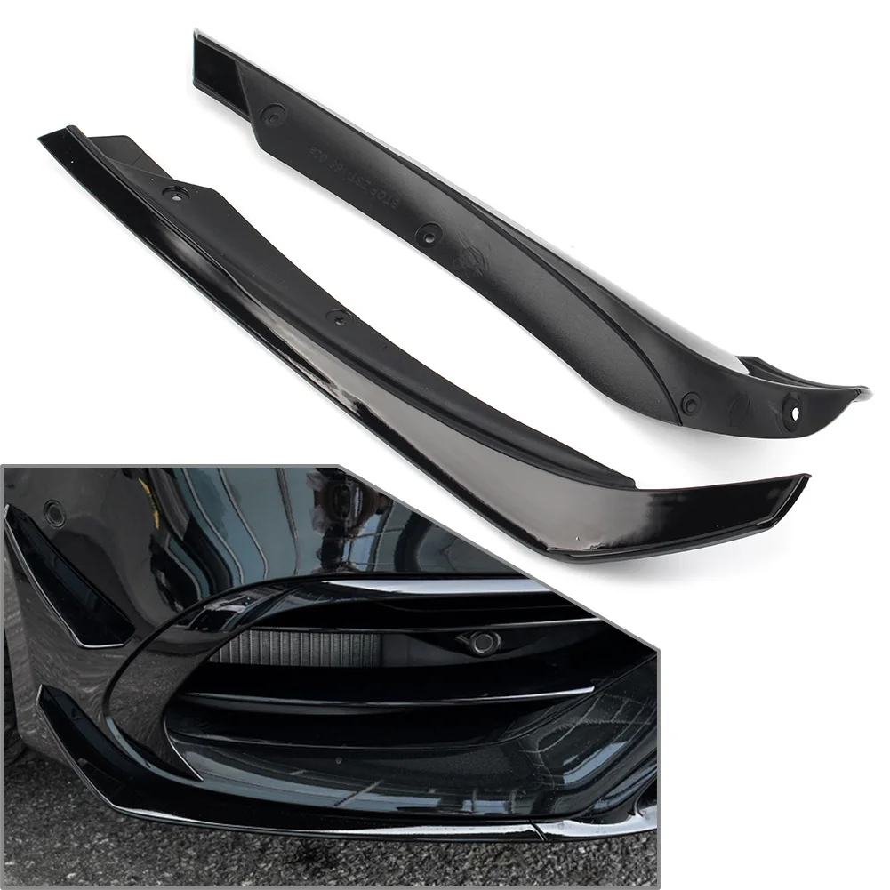 

2Pcs Car Front Lip Spoiler Fins Splitters Trim Black ABS For Mercedes Benz A-Class W176 A200 A45AMG 2016 2017 2018