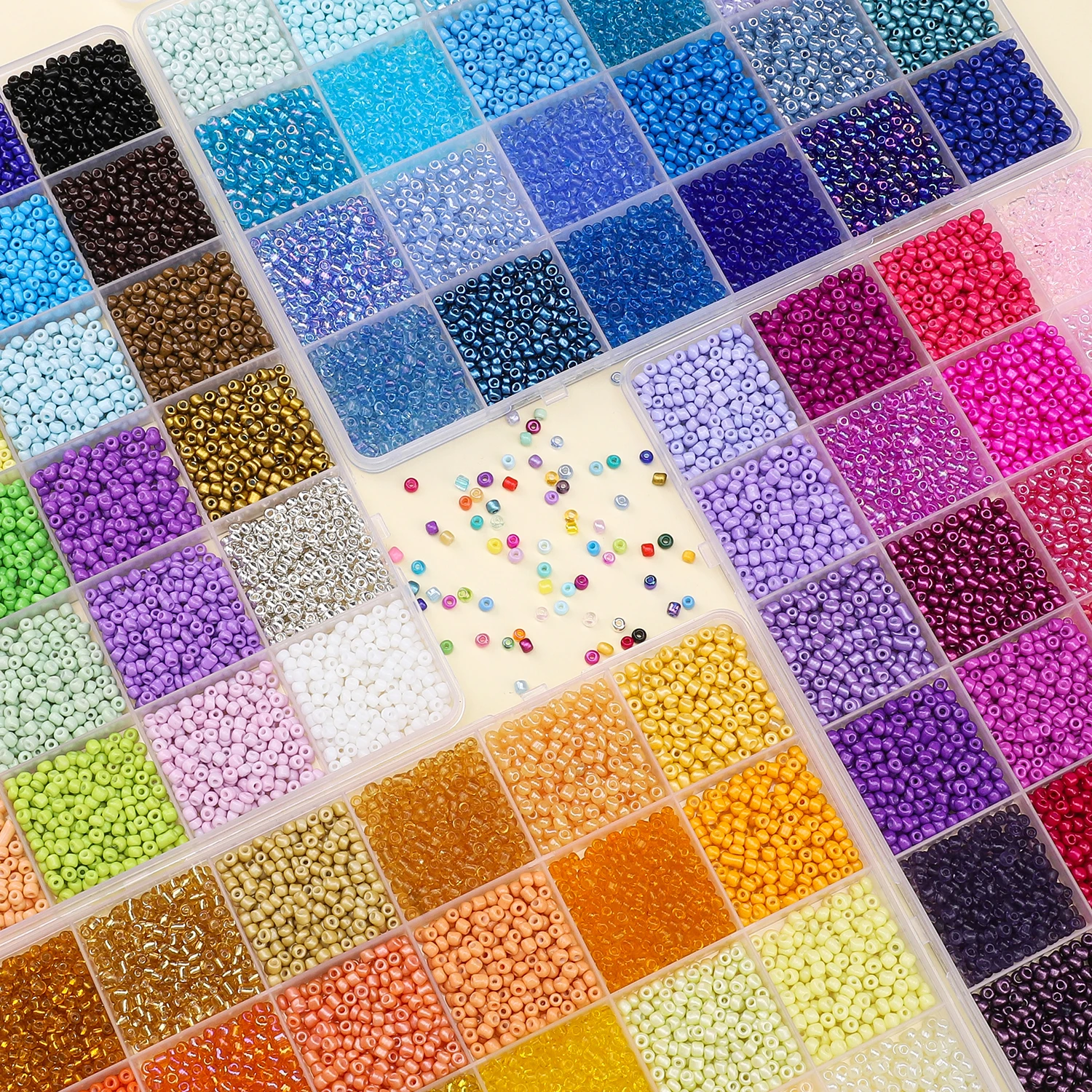 

5200pcs 3mm 24-Grid Premium Rice Beads Set｜DIY Jewelry Supplies for Bracelets & Necklaces (6.5g/Grid)