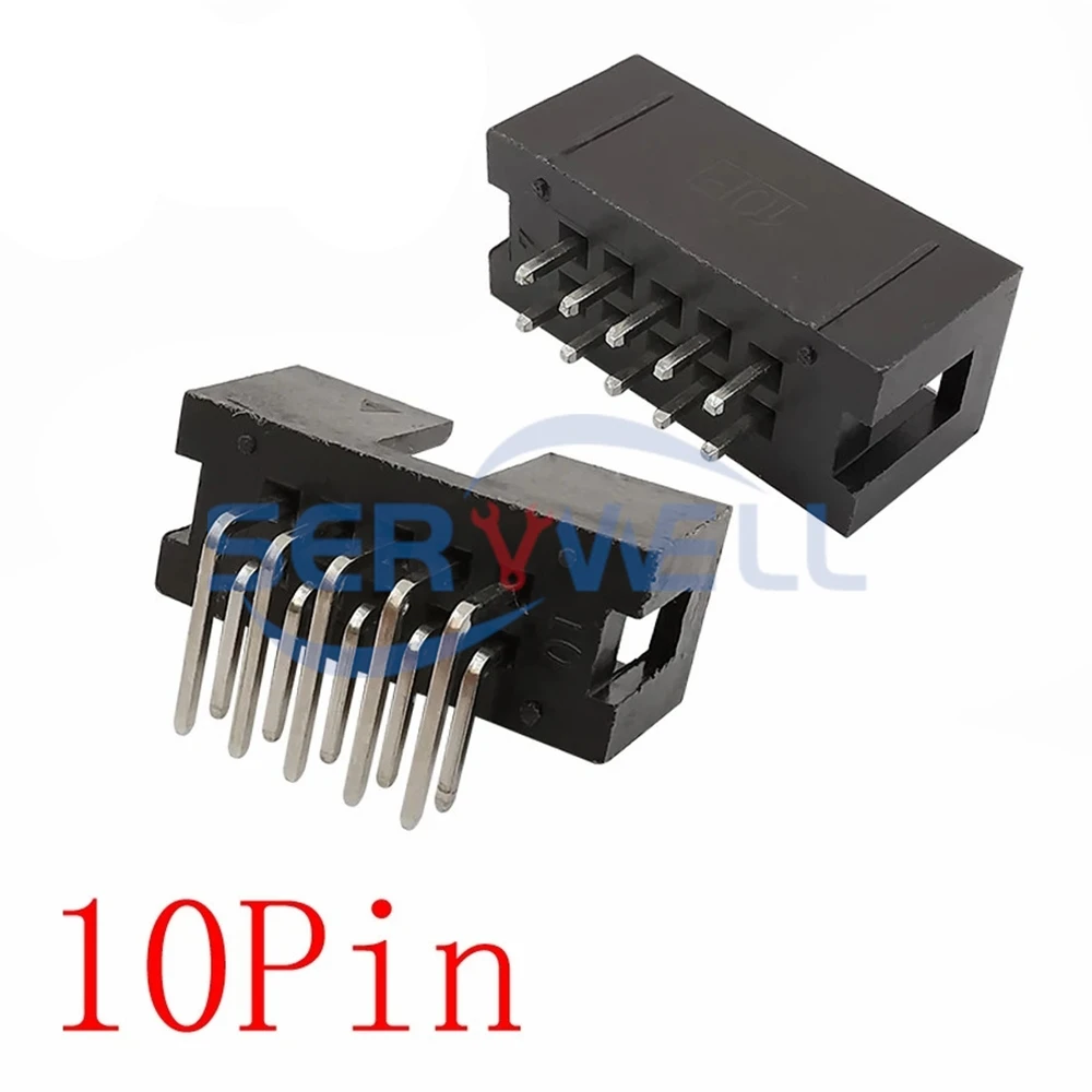 50 قطعة 2.54 مللي متر الملعب IDC صندوق رأس DC3-20P صف مزدوج 20 دبابيس JTAG موصل DC3-6/8/10/14/16/20/26/30-40/50P مستقيم الكوع دبوس