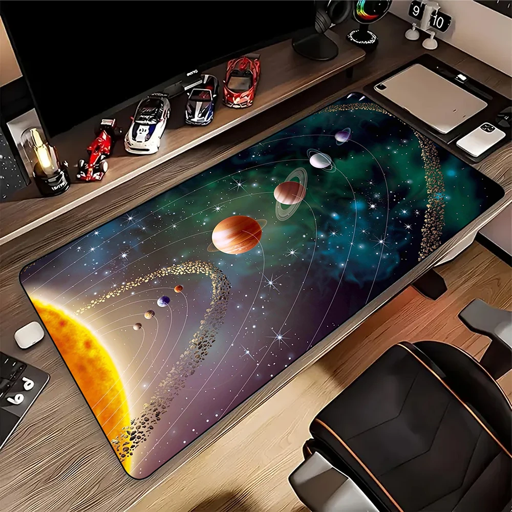 

New Solar System Space Gaming Mouse Pad Large Mouse Mat Laptop Mouse Carpet Game Carpet Keyboard Pads Gamer Desk Mat 90x40cm