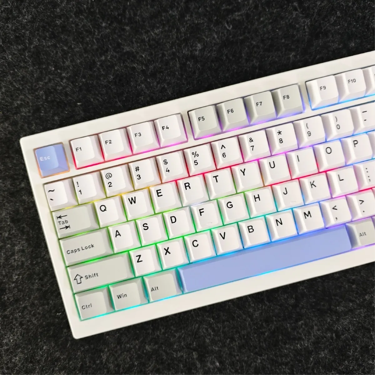 White Blue Gray Three-color Cherry Profile 128 Full Set Keycap PBT Frosted Key Cap for Gamer Mechanical Keyboard AJAZZ Wooting
