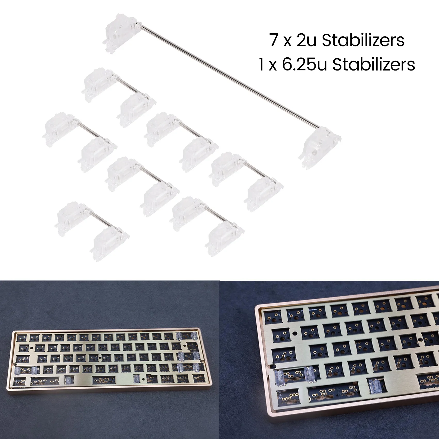AED7-Mechanical Keyboard Cherry Mx Switch Pcb Mounted Cherry Stabilizer Clear Transparent Case 6.25U Modifier Key Stabiliser