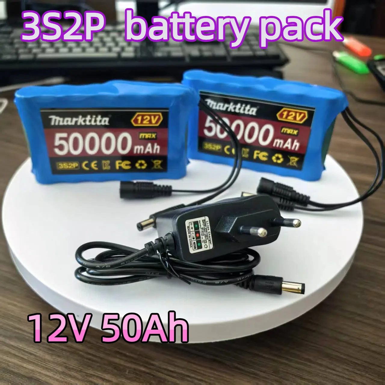 

3s2p 12V 50Ah rechargeable lithium-ion, battery pack,for closed-circuit television surveillance cameras，outdoor lighting, dolls