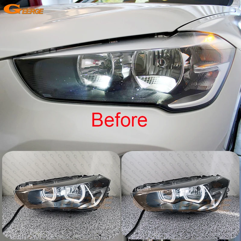 For BMW X1 F48 2015 2016 2017 2018 2019 Excellent Ultra Bright Crystal DTM Style Led Angel Eyes Halo Rings Refit Car Accessories