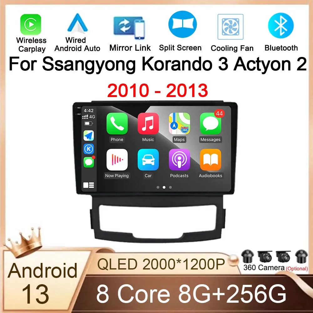 

Car Navigation Screen Android 13 Carplay For Ssangyong Korando 3 Actyon 2 2010 - 2013 Navigation GPS Stereo Carplay Auto WiFi 4G