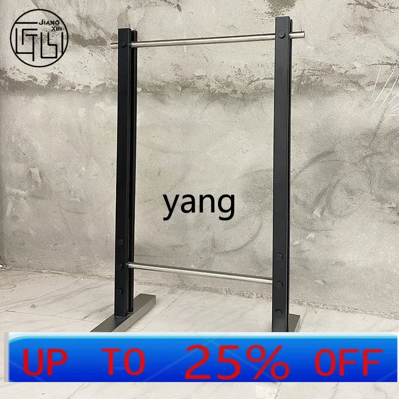 

LH clothing store display rack stainless steel buyer's store black floor-to-ceiling clothing display rack