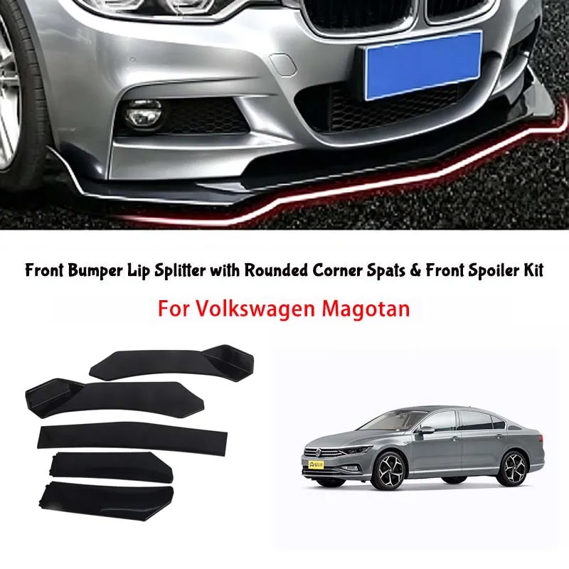 5-Segment Adjustable Front Bumper Lip Splitter Body Kit For Volkswagen Magotan body kits