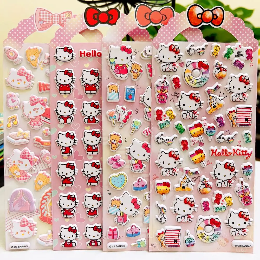Cartoon Sanrio Series 3D Bubble Stickers Cute Kuromi My Melody Capybara Sticker Luggage Notebook Phone Reward Decals Gifts