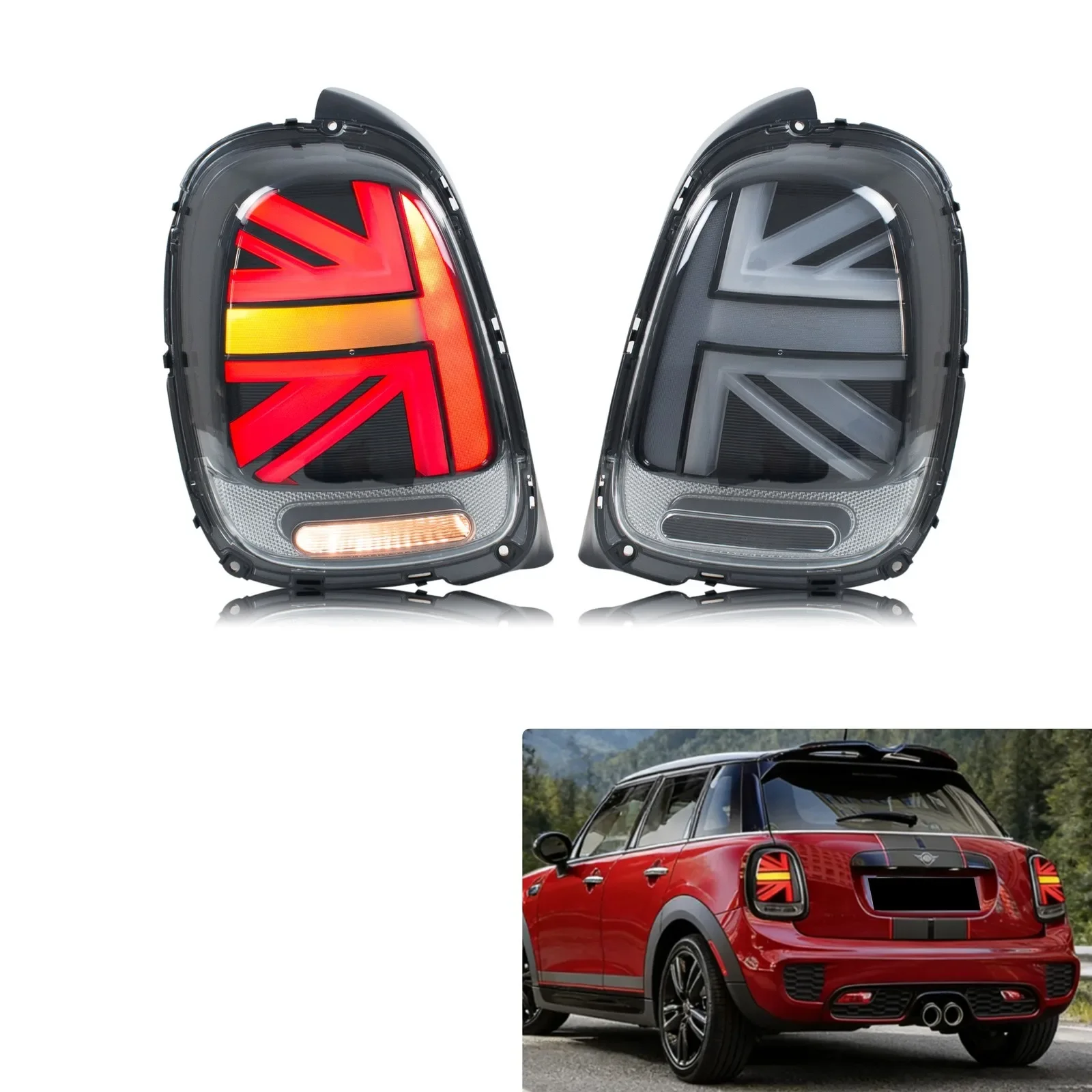 Fanali posteriori a LED per MINI Cooper F55 F56 F57 2014-2019, con indicatori di direzione sequenziali