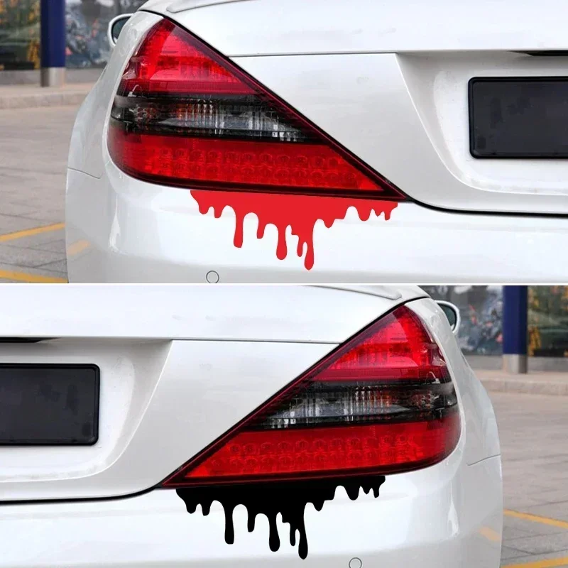 Red Blood Drips Stickers Auto Halloween Theme Styling Decorative Glass Car Headlight Sticker Waterproof Bumper14cm*5cm