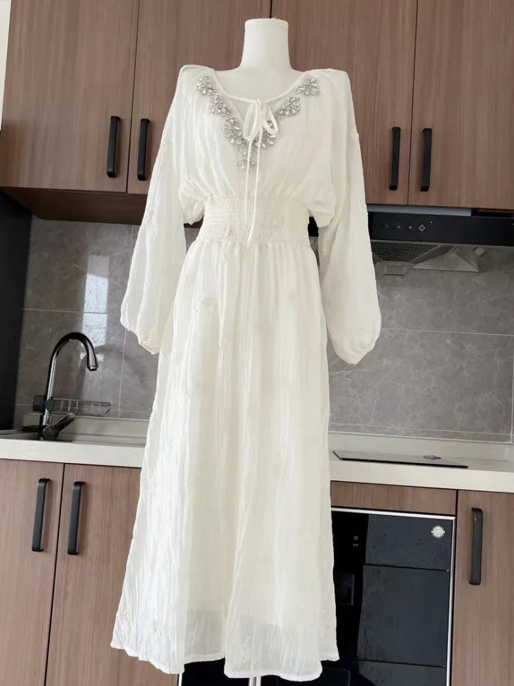

2025 Summer New Yellow Floral Dress - French Style Slim Fit Bodycon Midi Dress for Women, Sexy V-Neck Short Sleeve Sundress