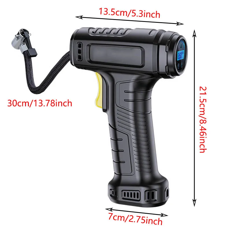 120w handheld compressor de ar com fio sem fio inflável bomba de ar portátil pneu inflator digital para carro bicicleta bolas