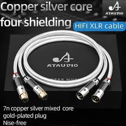 ATAUDIO Hifi XLR Cable Male to Female Balance Interface 2XLR Cable High Purity Copper Silver for Microphone Mixer