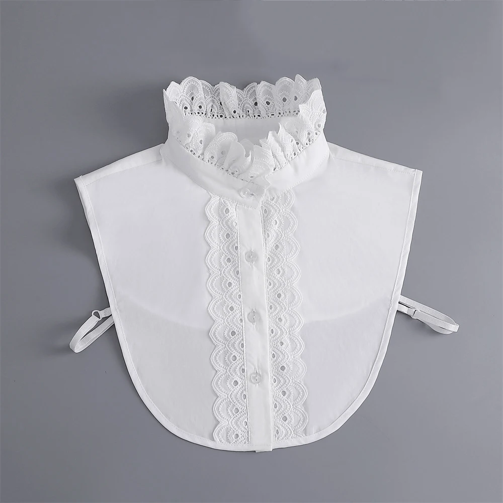 Korean Hollow Out Lace Fake Collar for Sweater Blouse Shirt Detachable Shirt Collar Neckwear Lapel Blouse Top False Collar