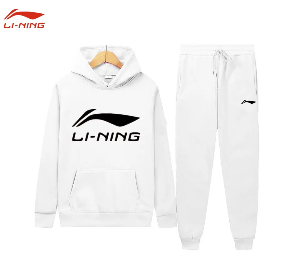 Li-Ning-Ensemble de sport 2 pièces pour hommes et femmes, veste et pantalon de sport décontractés, vêtements de marque, jogging, printemps et automne