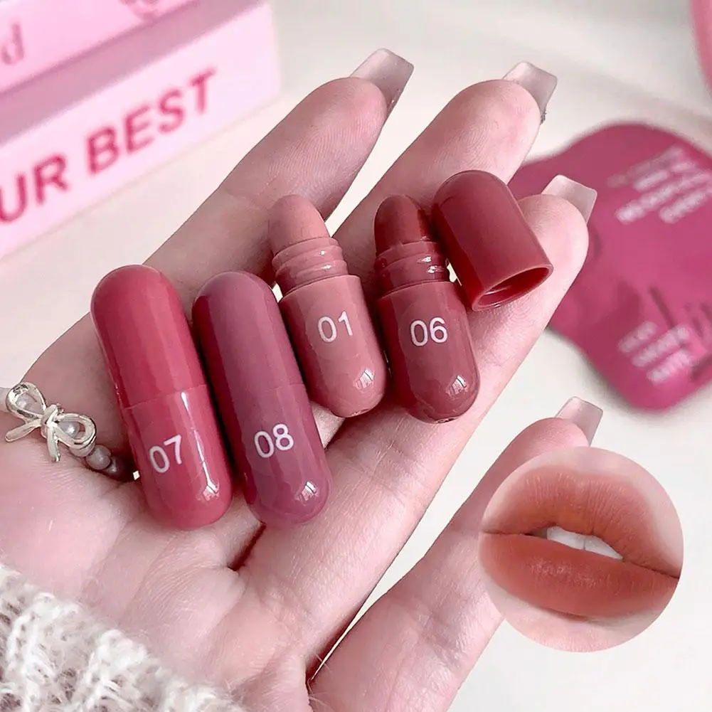 MAGIC CASA 12 Stück Mini-Kapsel-Lippenstift, samtig, matt, langlebig, wasserfest, lichtecht, reichhaltiges Pigment-Make-up, Geschenk für Frauen