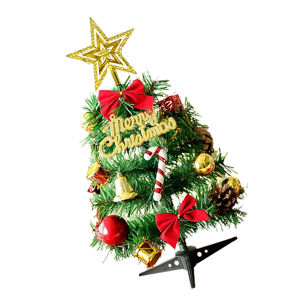 

1Set Desktop Xmas Tree Adornment 14 Ornaments DIY Design Holiday Gift Home Store Decoration Festive Atmosphere