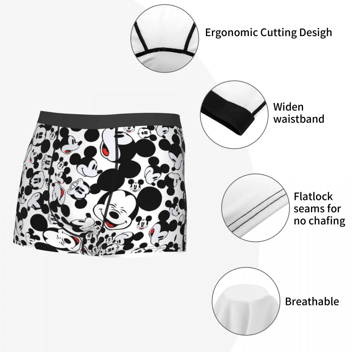 Novità personalizzata boxer topolino pantaloncini mutandine mutande maschili slip elasticizzati intimo