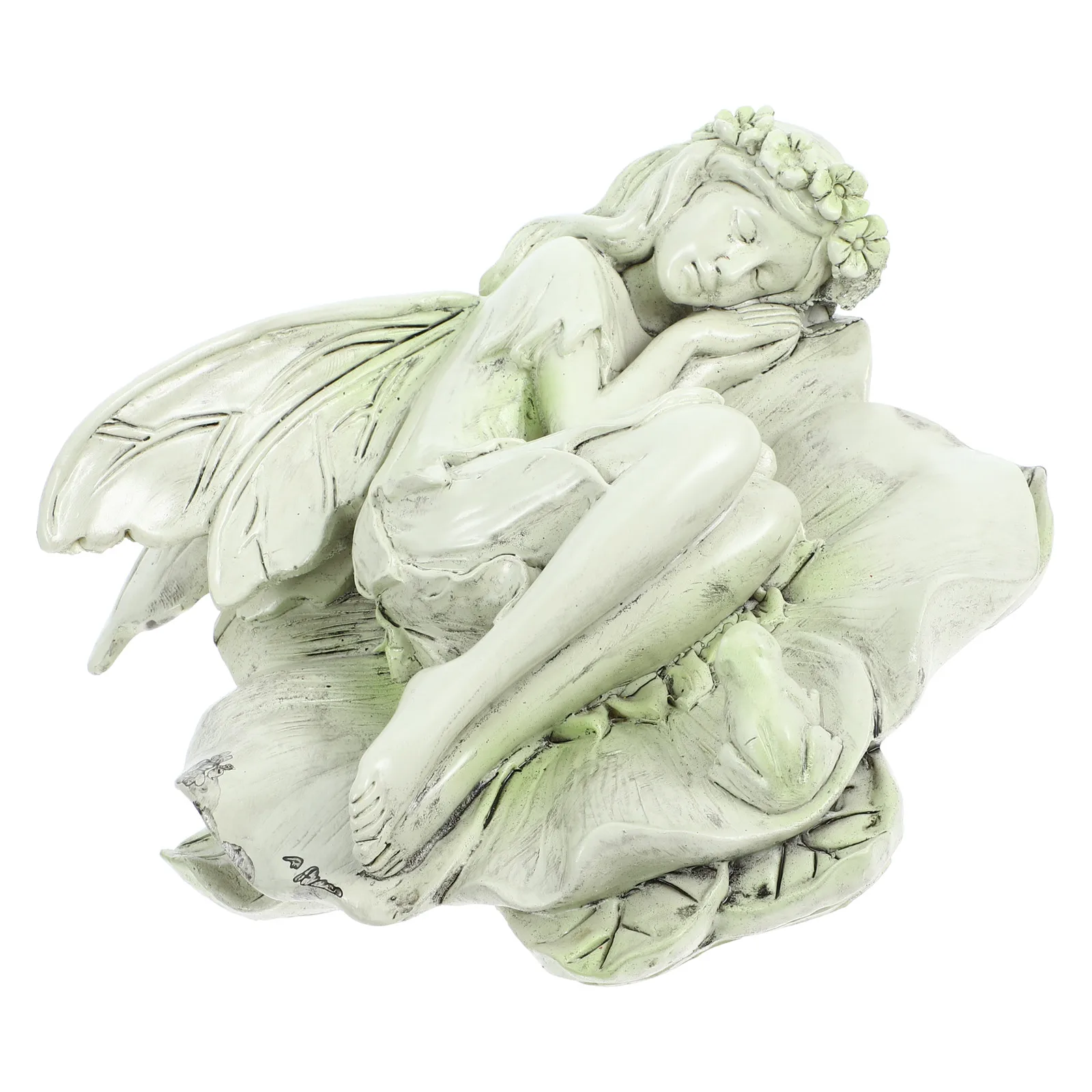 

1pc Resin Statue Outdoor Garden Decor Sleeping Retro Classic Photo Prop Figurine Modeling Retro Elf Model Sculpture