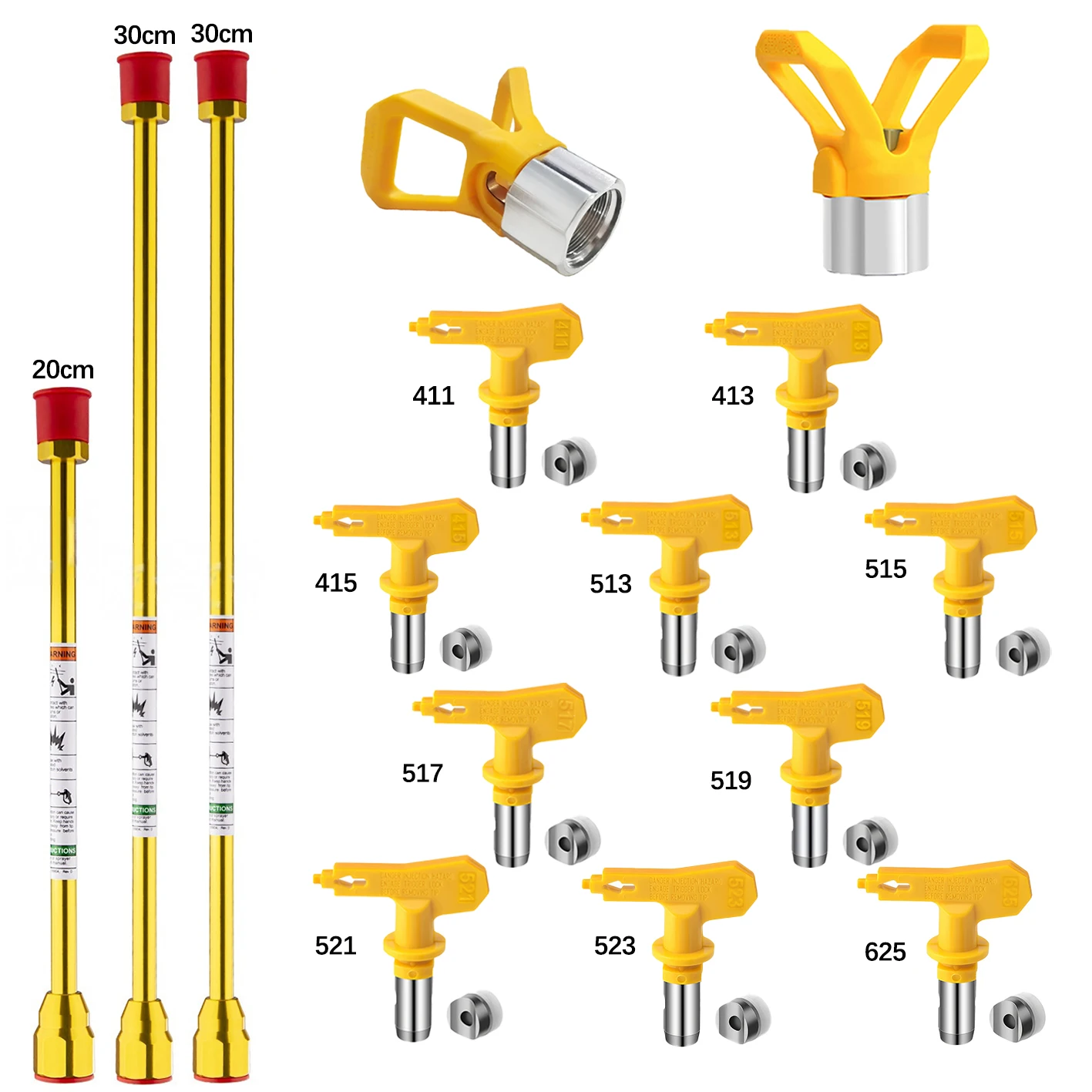 kit-de-15-piezas-para-pistola-de-pintura-sin-aire-con-varilla-de-extension-de-20-30-cm-protector-de-boquilla-y-multiples-boquillas-para-pared