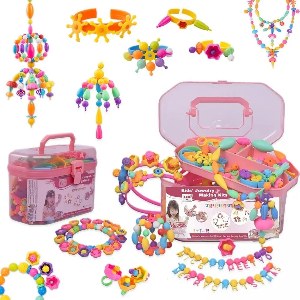 

500pcs DIY Jewelry Kit Pop Beads Snap Bead Princess Cordless Beading Pop-Arty Beads Colourful Large Particles